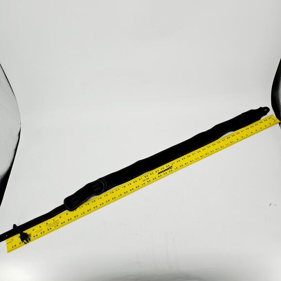 Franklin Strap Black Suede with Leatherette Backing Guitar Strap 2.5" - Picture 5 of 6
